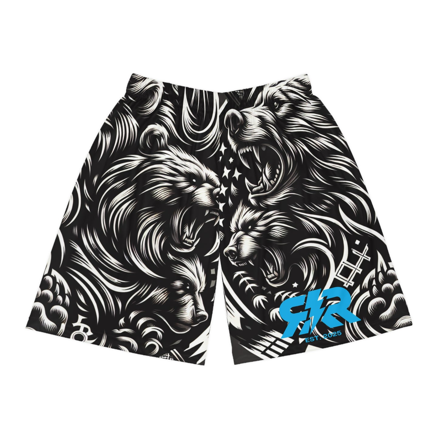 Fierce Bear Print Basketball Shorts