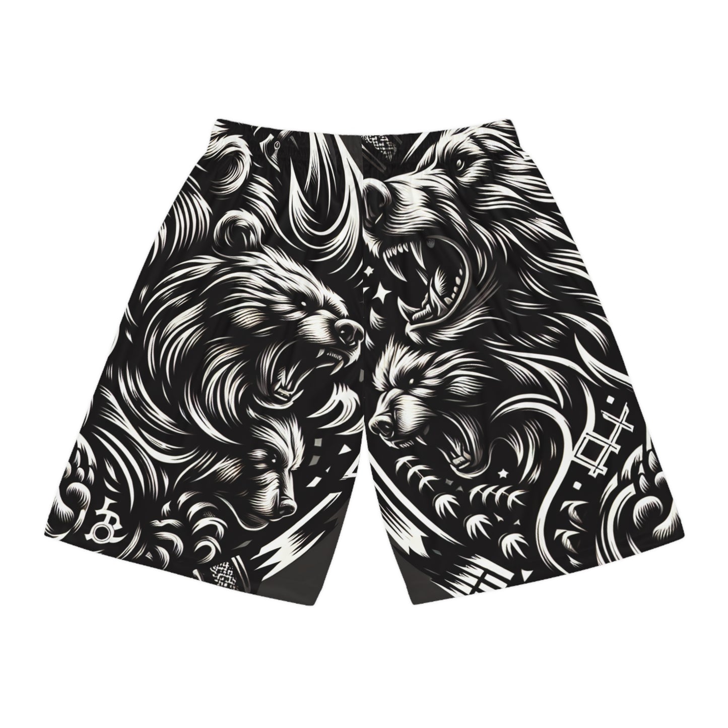 Fierce Bear Print Basketball Shorts