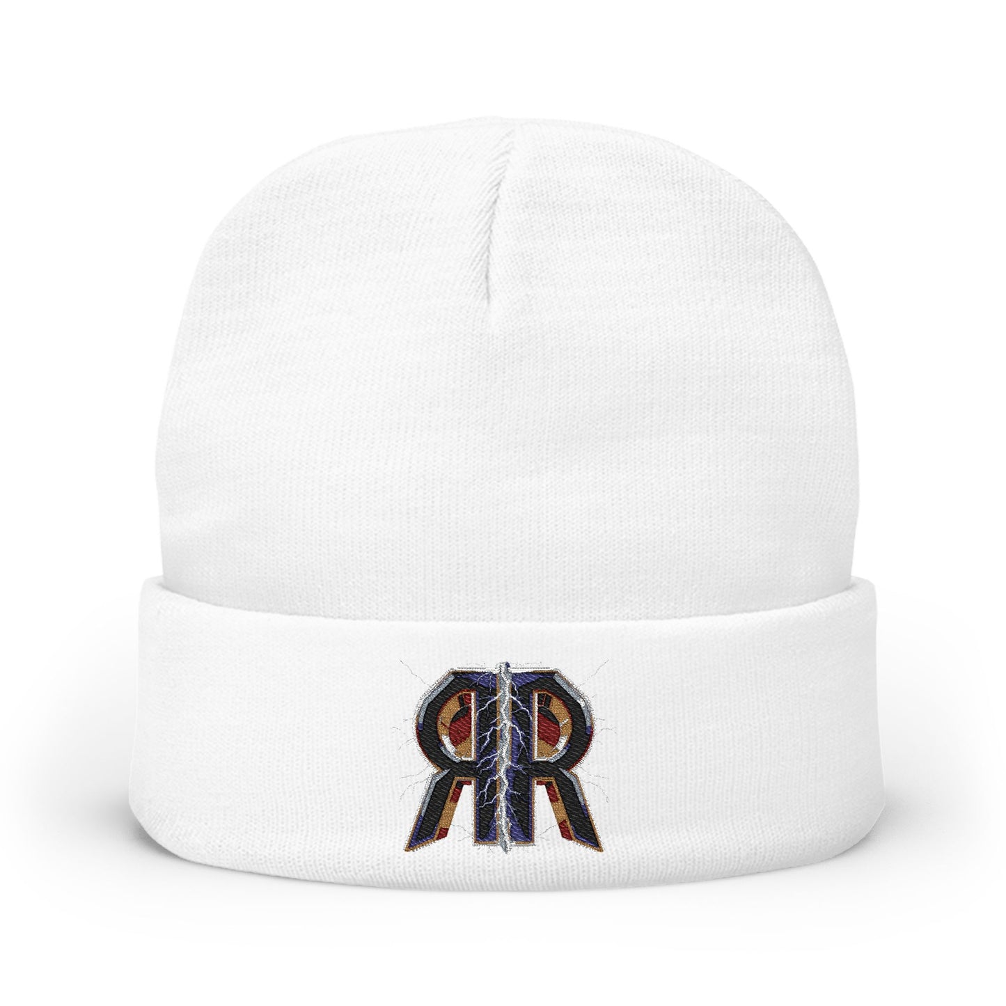 Cozy Knit Beanie with RR Lightening Embroidery