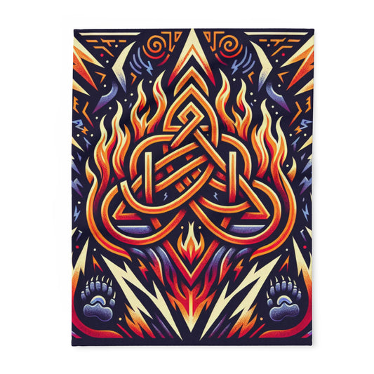 Vibrant Celtic Flame Fleece Blanket